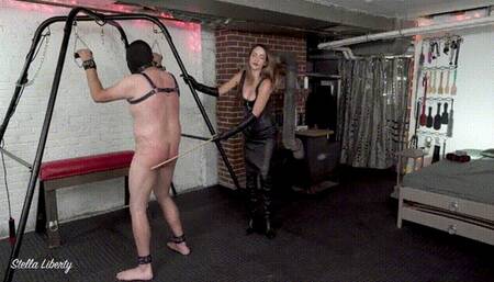 Caning in Leather - 4k mp4