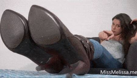 Brown Leather Boots Worship -mp4