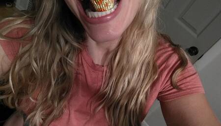 Tall mouth of Reese's cups