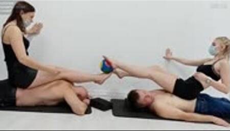 Moscow multitrampling training #15 (Full): double tap-dancing & butt squeezing & hands trampling & headscissors & heels torment