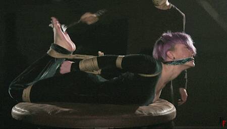 Tight hogtie and bastinado for beautiful barefoot Astrid (HD 720p MP4)