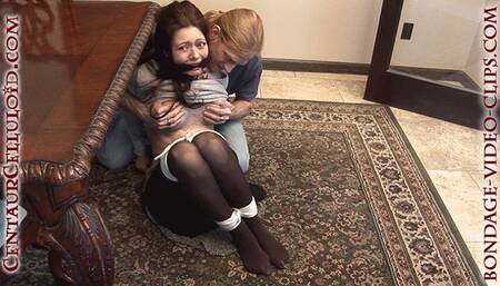 Secretary Natasha Flade Tied Up & Titty Groped in Sweater and Tights for Screwing Up the Heist! #BONDAGE #DID #GROPING