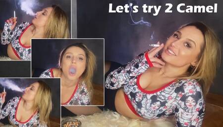 Let's try 2 Camel cigarettes and look at my ashtray with cigarette butts