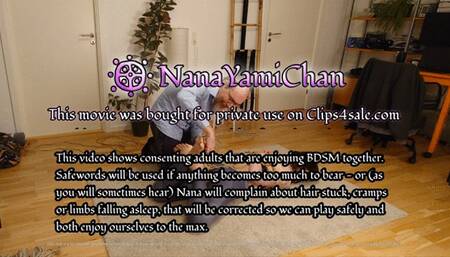 4k UHD: Girl suspended in reverse prayer tie