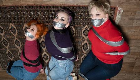 1124b Amber Anija and Roxie in Tape for Three