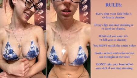 RISKY Chastity Challenge FemDom Edging JOI Game (5 min Version)