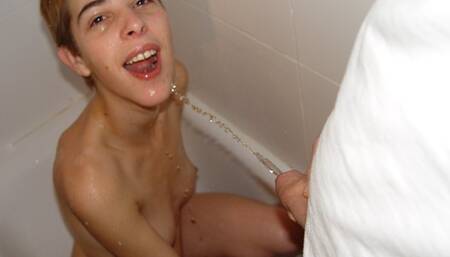 Face mouth cum and mouth piss