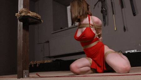 Alice in tight ropes & sexy red dress (FHD)