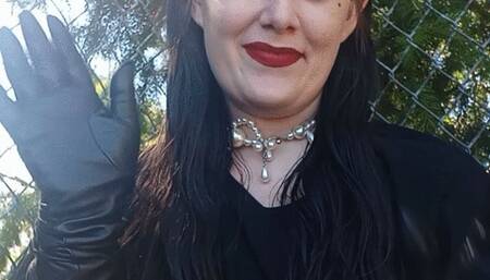 Leather gloves, smoking return Miss Purrrfect