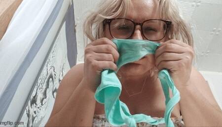 Showing Two Worn Thongs #2