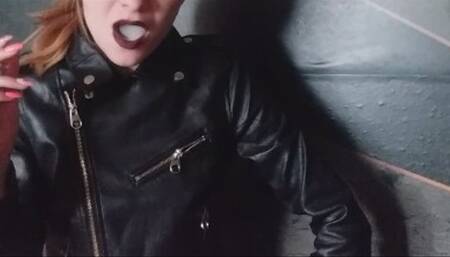 Heavy Chainsmoking in Leather Jacket