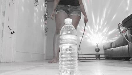 Barefooted Water Bottle Whip Practice