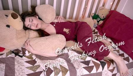 Solo Masturbation: Overalls fetish all natural non-nude finger fucking orgasm