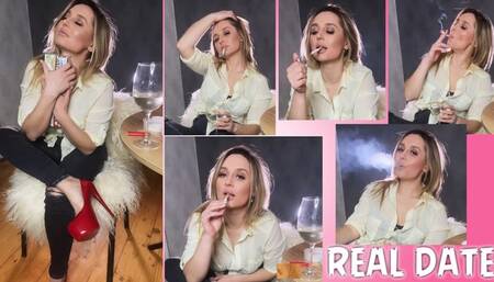 Romantic evening with a smoking girl