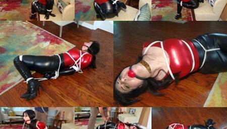 Tightly hogtied in her shiny spandex, over the knee boots and long gloves (MP4 SD 3500kbps)