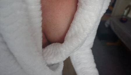 Desperate Pee during homework Ironing and rubbing my pierced clit
