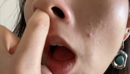 Aurora Picks Her Piggy Nose