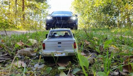 Ford Truck Toy Crush With Boots and BMW