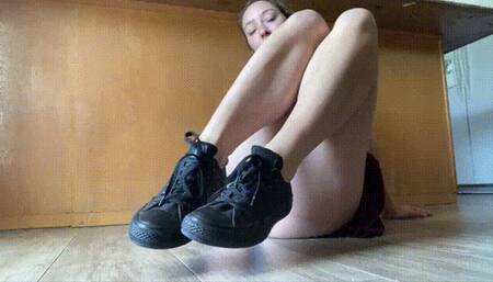 Ameera's Black Chucks and Sock Tease HD