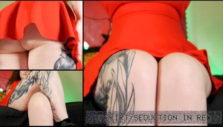 Upskirt Seduction in Red - 4k