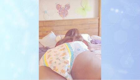 BBW Waking up diapered and ready to mess