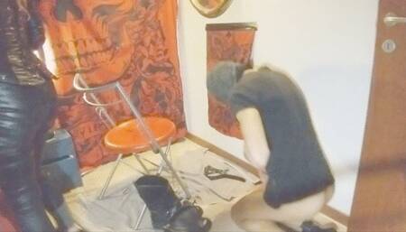 Rocking chair and leather asmr torment during live