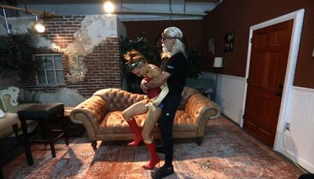 Struggle Fetish - WonderWoman Cosplay in two boots