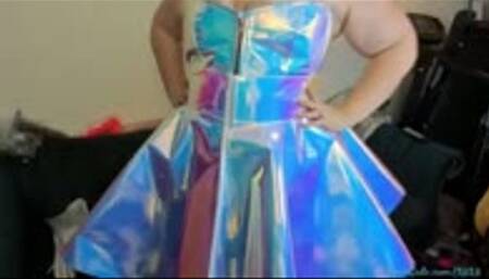 Camshow: Iridescent PVC Princess Dress