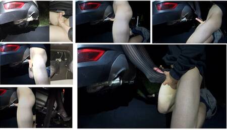 Mr Exhaust Pipe and Ms Curious have fun with dual exhaust pipes