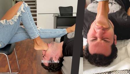 ENOLA - FOOT GAGGING  RE-HAB - Deep foot gagging, forward and backward both feet opening throat, drooling  ( 720HD)