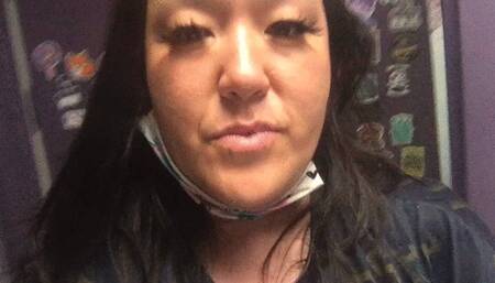 pulling out my period plug cup and whizz