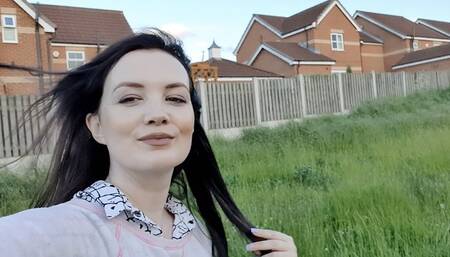 Black skirt white panties suburbs wetting peeing