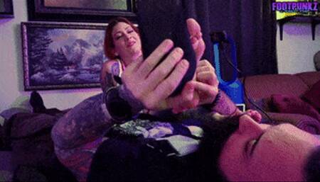 Smelling Scarlett's Sweaty Ballet Flats - Foot Smothering Handjob - Big Cumshot