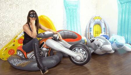Inflatables destroyed with boots, needle wheel and keys (small version)