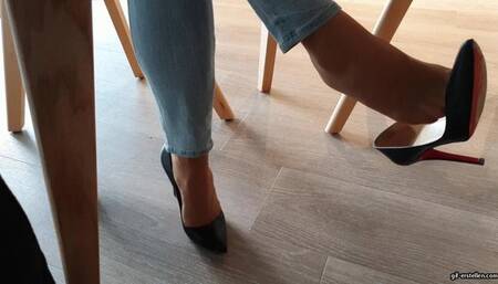 dangling and shoeplay at breakfast HD mp4 1920x1080