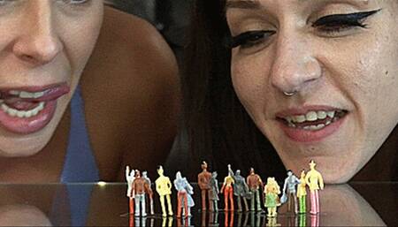 Giantess Goddesses Nikki Brooks & Sorceress Morgana Devour Group Of Tiny People (SD 720p WMV)