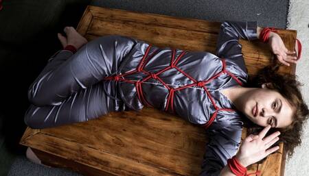 2049 Emilia in Satin PJs Table Tied