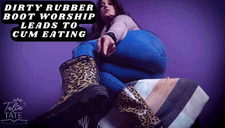 Dirty Rubber Boot Worship Leads to Cum Eating