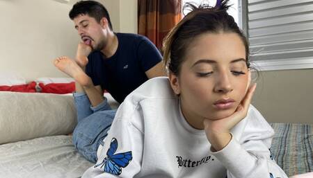 After a lot of walking on the street I made him wipe my dirty and sweaty feet with his tongue  (MP4-HD 1080p)