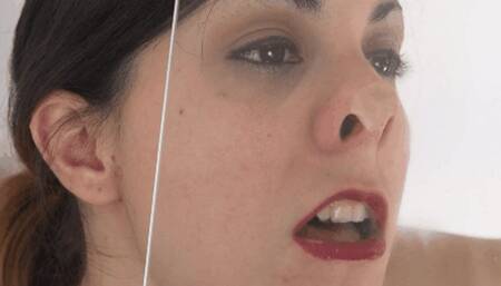 A long and strong nose pinching for Claire ( NOSE FETISH )
