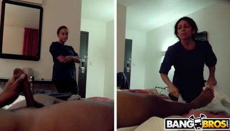 BANGBROS - Flashing my Cock to 2 different Hotel Maids like a Boss