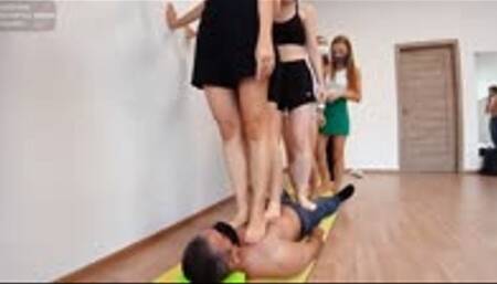 Moscow multitrampling contest #21 (Part 1): four new girls - slaves under threat!