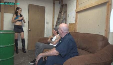 SEXY STRIPPER WALKS INTO THE WRONG GARAGE_HD