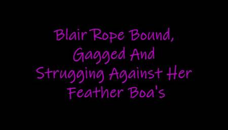 Blair Rope Bound, Gagged And Struggling Against Her Feather Boas MP4