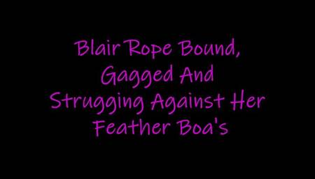 Blair Rope Bound, Gagged And Struggling Against Her Feather Boas WMV