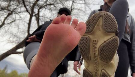 You Have To Lick The Dirty Sneakers Of Two Girls After Chasing Them While Looking At Their Butts (MP4 HD 1080p)