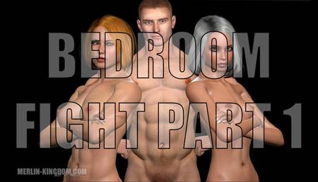 Bedroom Fight Part 1 - Female Wrestling [3D Comic]