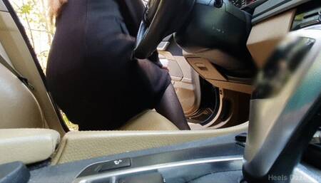 Aggressive Fast Drive in BMW Pink Heels