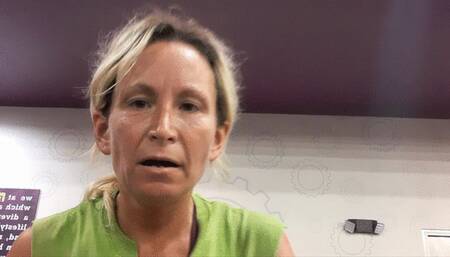 Getting all sweaty working out on the stairclimber at the gym