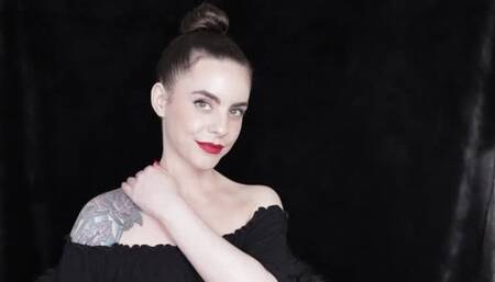 Smoking in Long Black Dress